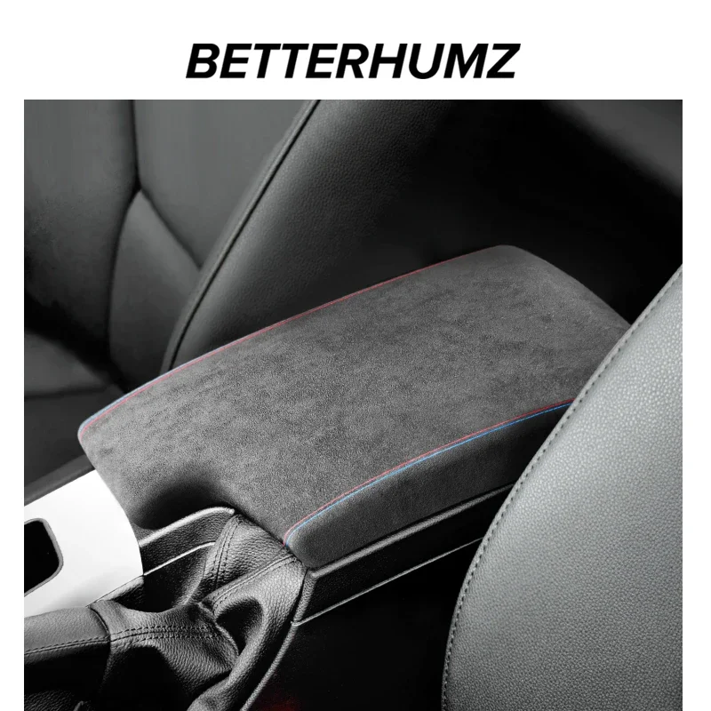 BMW E90 E92 E93 3 시리즈 2004-2011 Alcantara 랩 팔걸이 박스 패널 커버 트림 M 성능 자동차 인테리어 액세서리로 제작