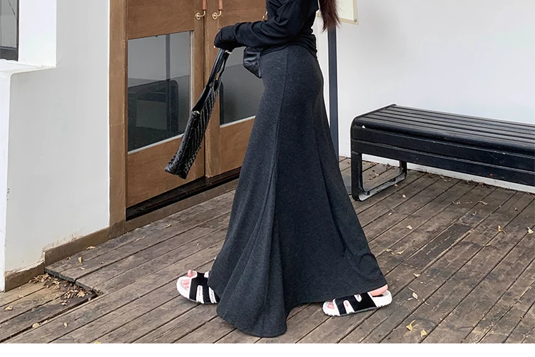 Spring Maternity Belly Skirts Adjustable Waist Long Loose Pregnancy Fishtail Skirt Floor-length Pregnant Woman Trumpet