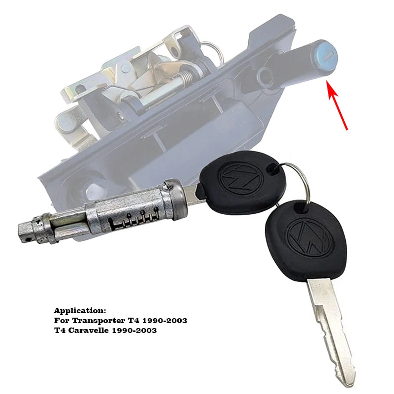 Car Rear Tailgate Door Lock Cylinder With 2 Keys For Vw Transporter T4