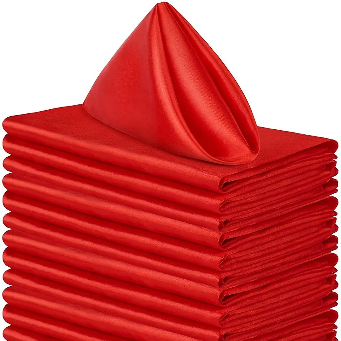 High-Density Satin Polyester Napkins - Square Silk-like Dinner Placemats for Restaurants