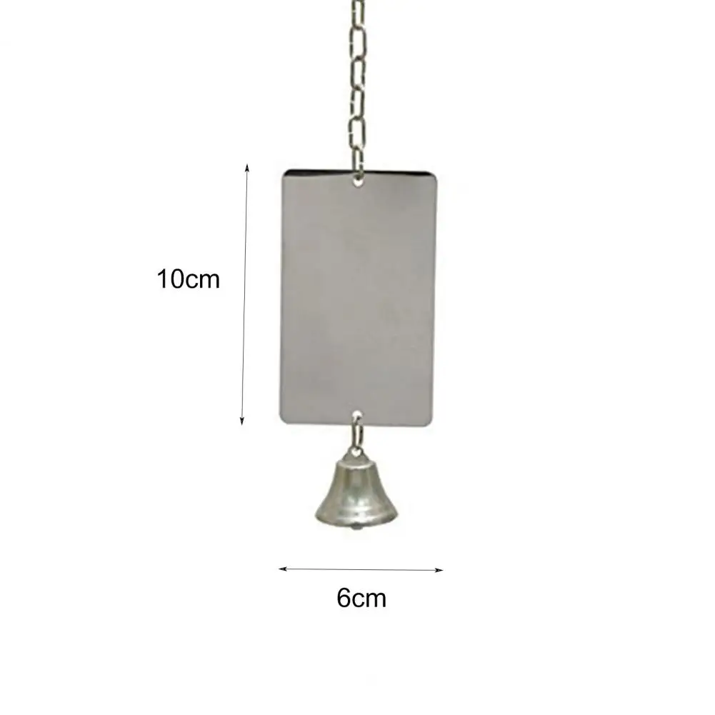 Bird Toy Mirror Bell Portable Acrylic Play Toy Cage Decoration Pet Mirror for Pet