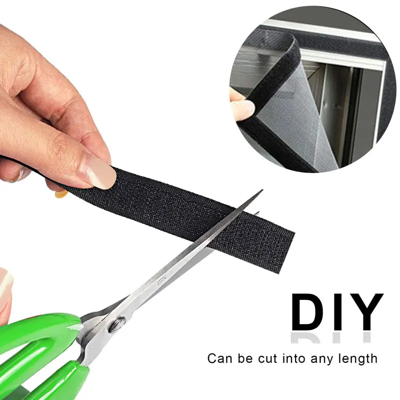 1M/Pair Hook and Loop Tape Fastener Mounting Tape Self Adhesive Strips for Home Office School DIY Craft Organization 16-100MM