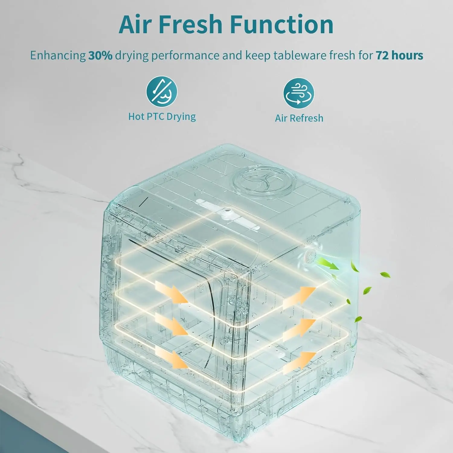 Portable Countertop Dishwashers, 5 Washing Programs Mini Dishwashers with 5 L Built-in Water Tank and Double-layered Glass Door 6
