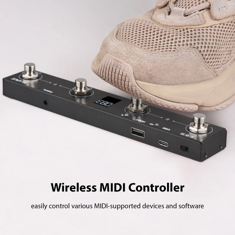 MIDI Controller M-VAVE Wireless MIDI Controller BT Portable MIDI Footswitch Intelligent APP Controls