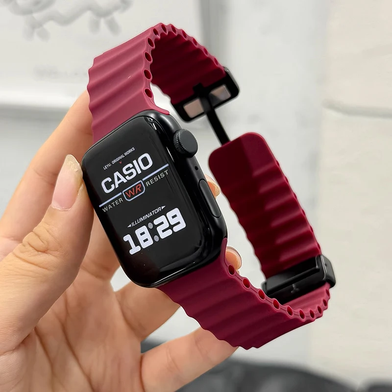 Armbänder für Apple Watch-Armbänder 45 mm 46 mm Ultra 2 49 mm 44 mm 40 41 42 mm Magnetisches Ozean-Armband Correa iWatch 10 9 8 7 6 5 SE 4 3 – Detail 8