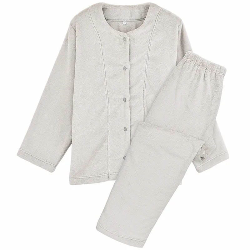 

High Quality Fleece Warm Sleepwear Set For Women New Winter Thicken Pajamas Female Long Sleeve Home Wear Pijama Mujer Invierno
