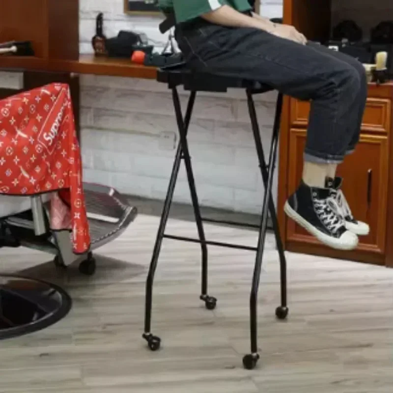 Small Trolley Cart Hairdressing High Folding Beauty Cart Salon Furniture Hair Salon Tool Trolley Auxiliary with Wheels U