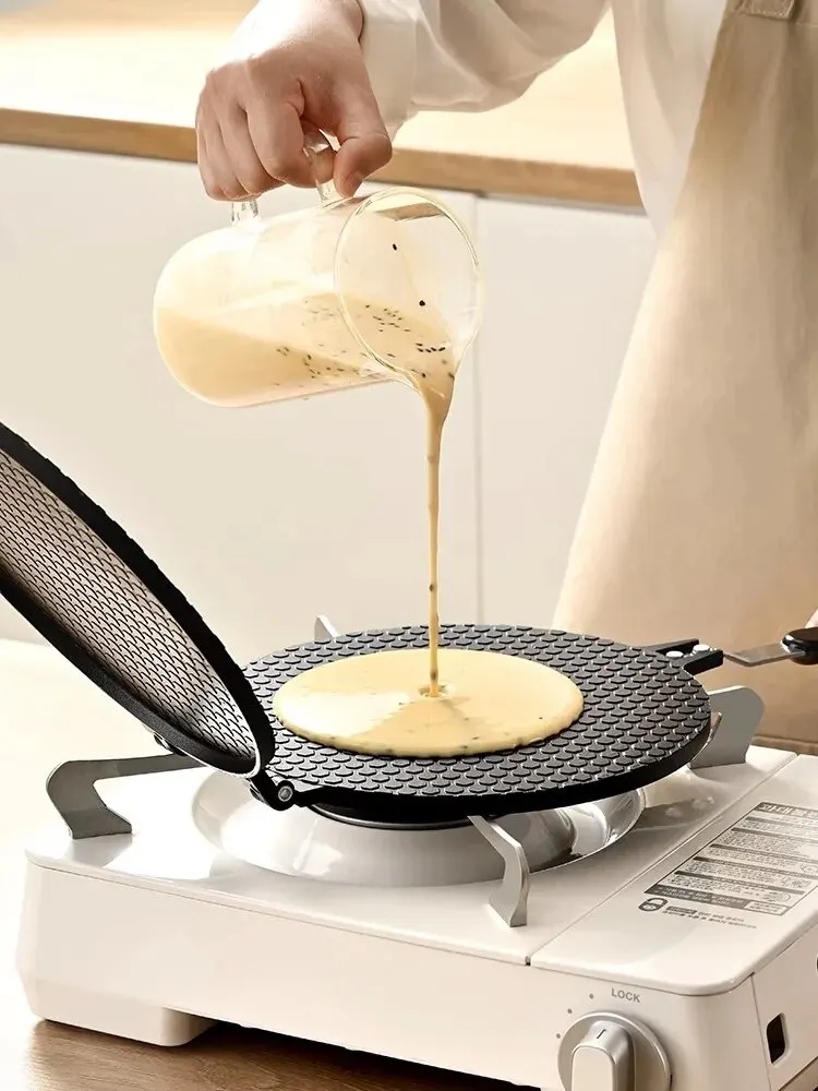 Household Egg Roll Mold Non-stick Egg Roll Presser Ice Cream Cone Mold Cake Pastry Cookie Baking Pan(17cm) egg roll mold