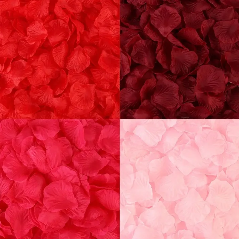 100Pcs Artificial Fake Rose Petals Colorful Red White Gold Roses Petal Flowers for Romantic Wedding Party Favors Decoration artificial rose petals