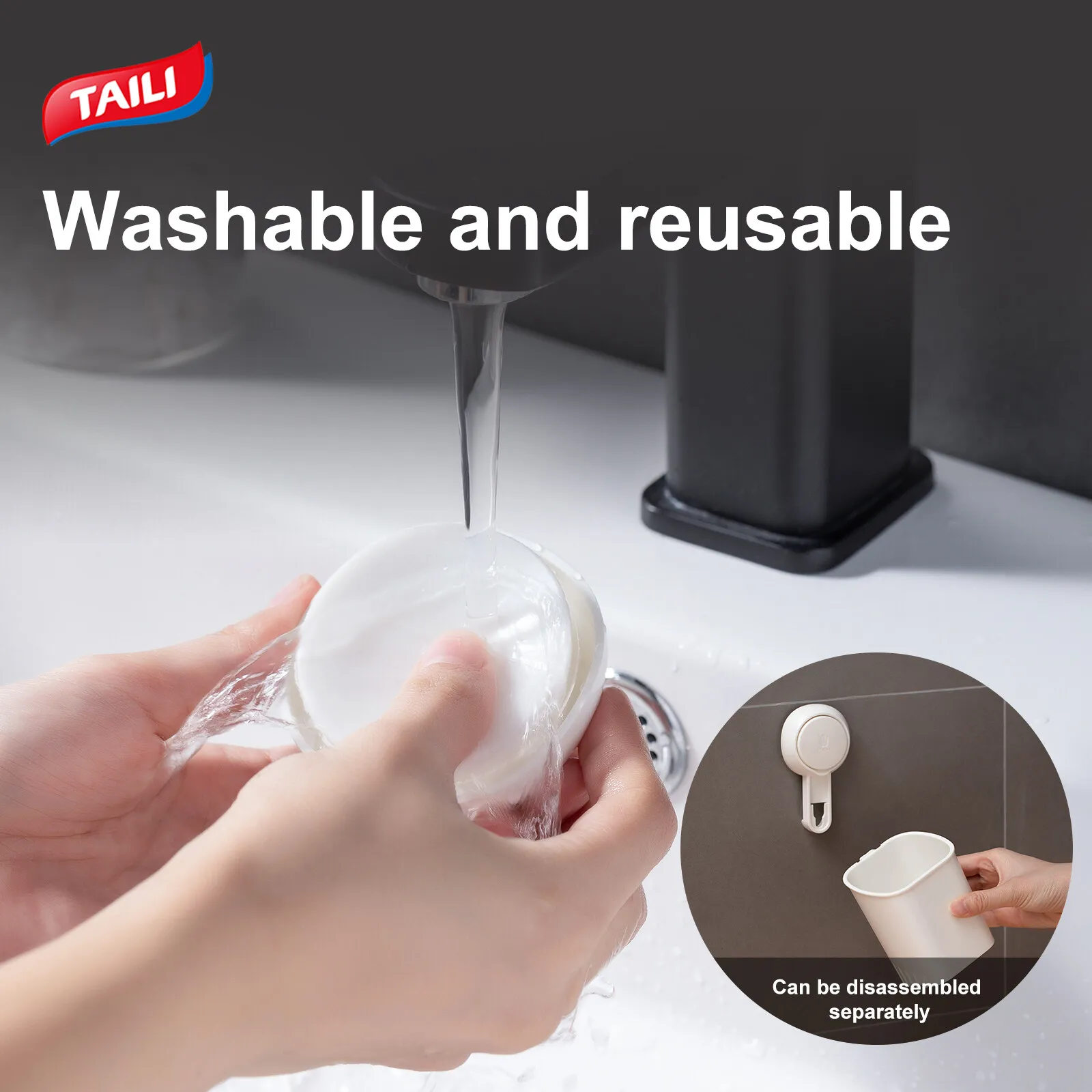 TAILI 1pcs Toothbrush Holder Suction Cup Wall Mounted Drill-Free for Bathroom Shower Electric Toothbrush Toothpaste Razor Holder 5