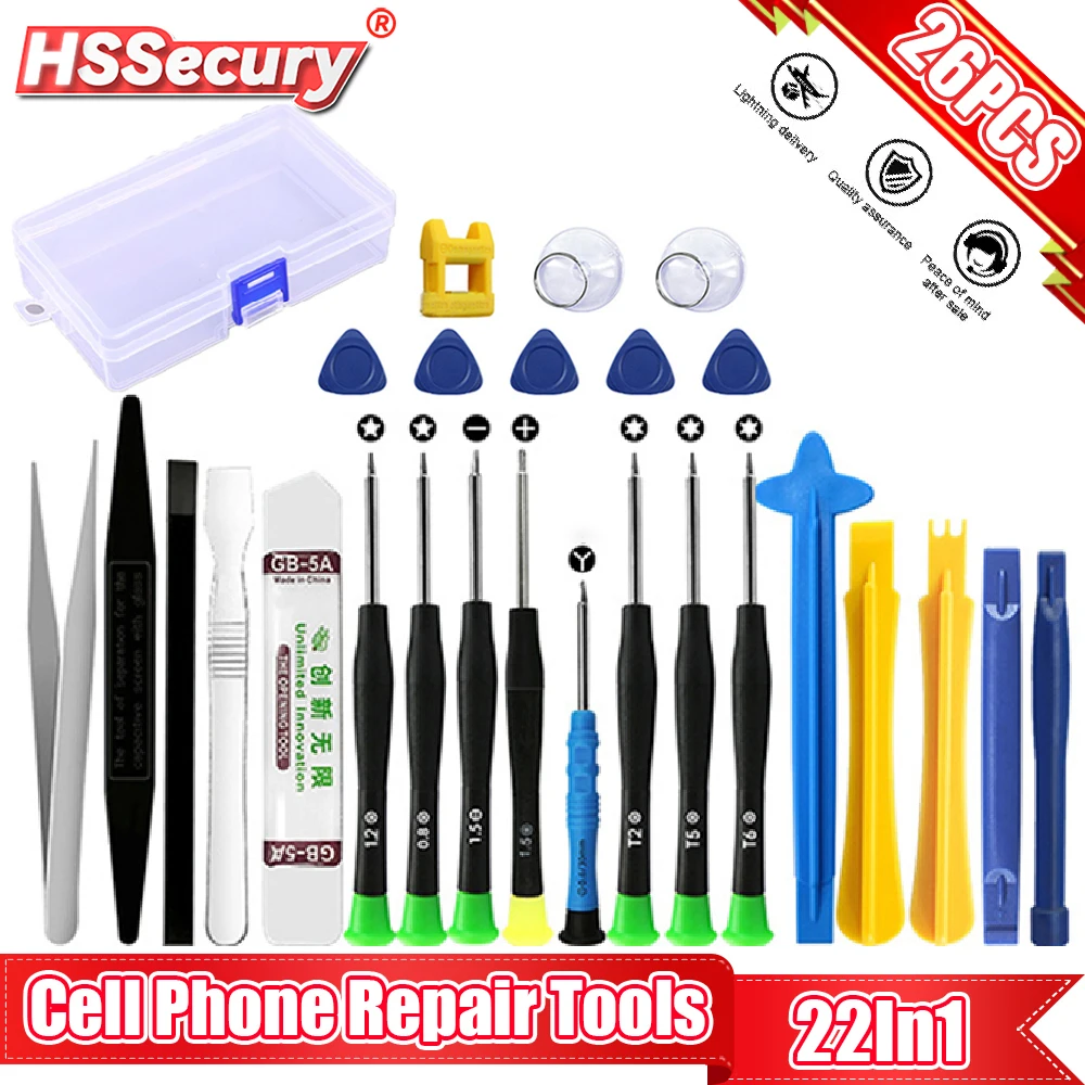 22 in 1 Mobile Phone Repair Tools Pry Opening Screwdriver Set for iPhone Laptop Computer Disassemble Hand Tool Set 14/22/25/26pc 22 in 1 mobile phone repair tools pry opening screwdriver set for iphone laptop computer disassemble hand tool set 14 22 25 26pc