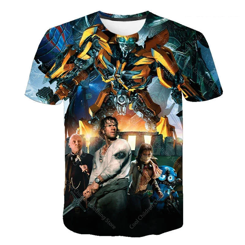 Summer Clothing Transformers Fashion Boys Girls Print Short Sleeve T-Shirt Casual Sport Hip Hop Parent Child Clothing 4