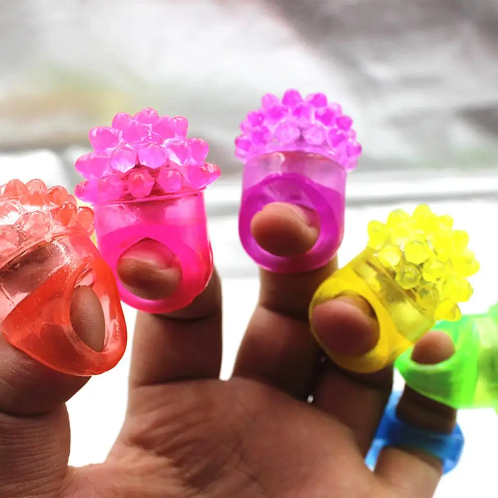Strawberry Shape Flashing LED Finger Ring Luminous Kids Gift Party Supplies 6
