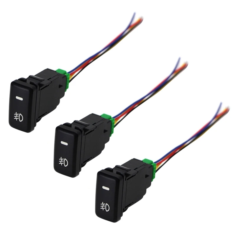 

4X Auto Retrofit Switch Waterproof Toggle Switch Fog Lamp Switch With 4 Line For Toyota Lexus White Light