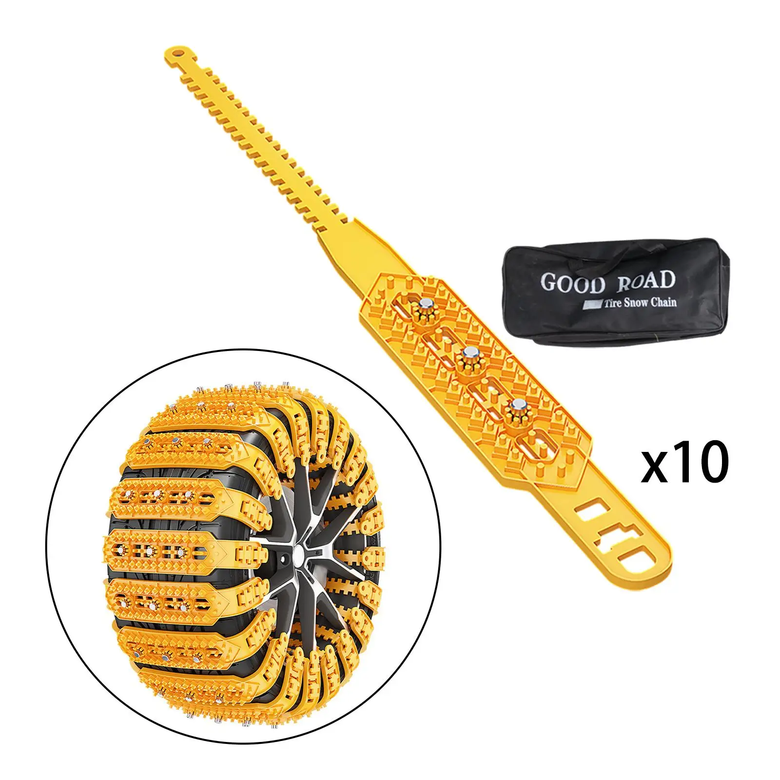 10x Generic Car Tire Chains Accessories Multi Function Ice Breaking Anti Slip