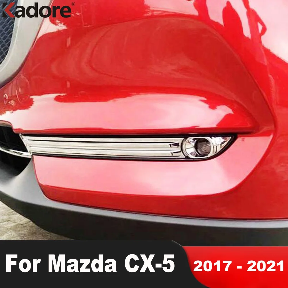 

For Mazda CX5 CX-5 KF 2017 2018 2019 2020 2021 Chrome Car Front Fog Light Lamp Cover Trim Head Foglight Bezel Trims Accessories