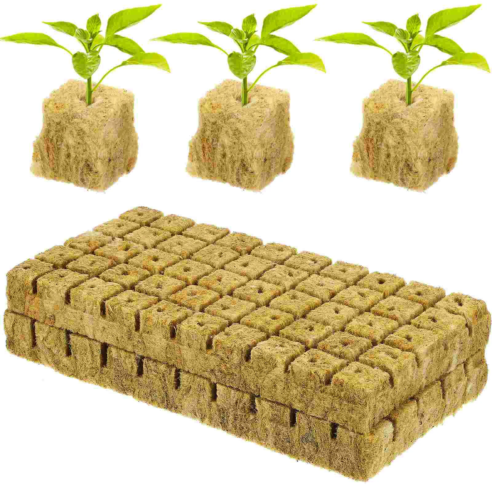 

100 Pcs Fruit and Vegetable Seed Sowing Medium Plant Cubes Start Plugs Grow Spun into Marshmallow Fiber Soil Block