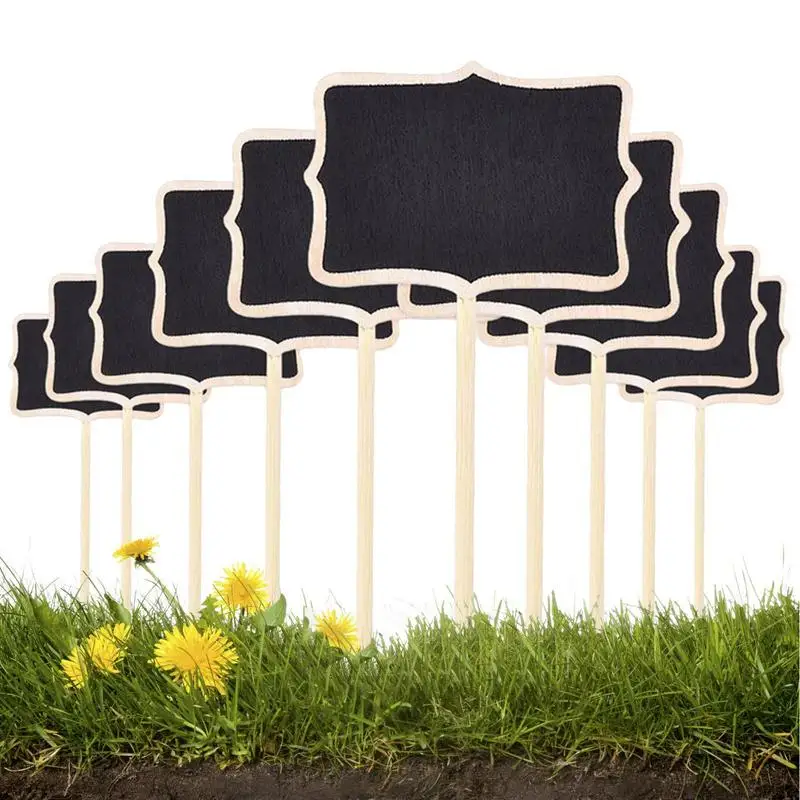 Plant Name Tags 10PCS Small Wooden Blackboard Plant Labels For Plant