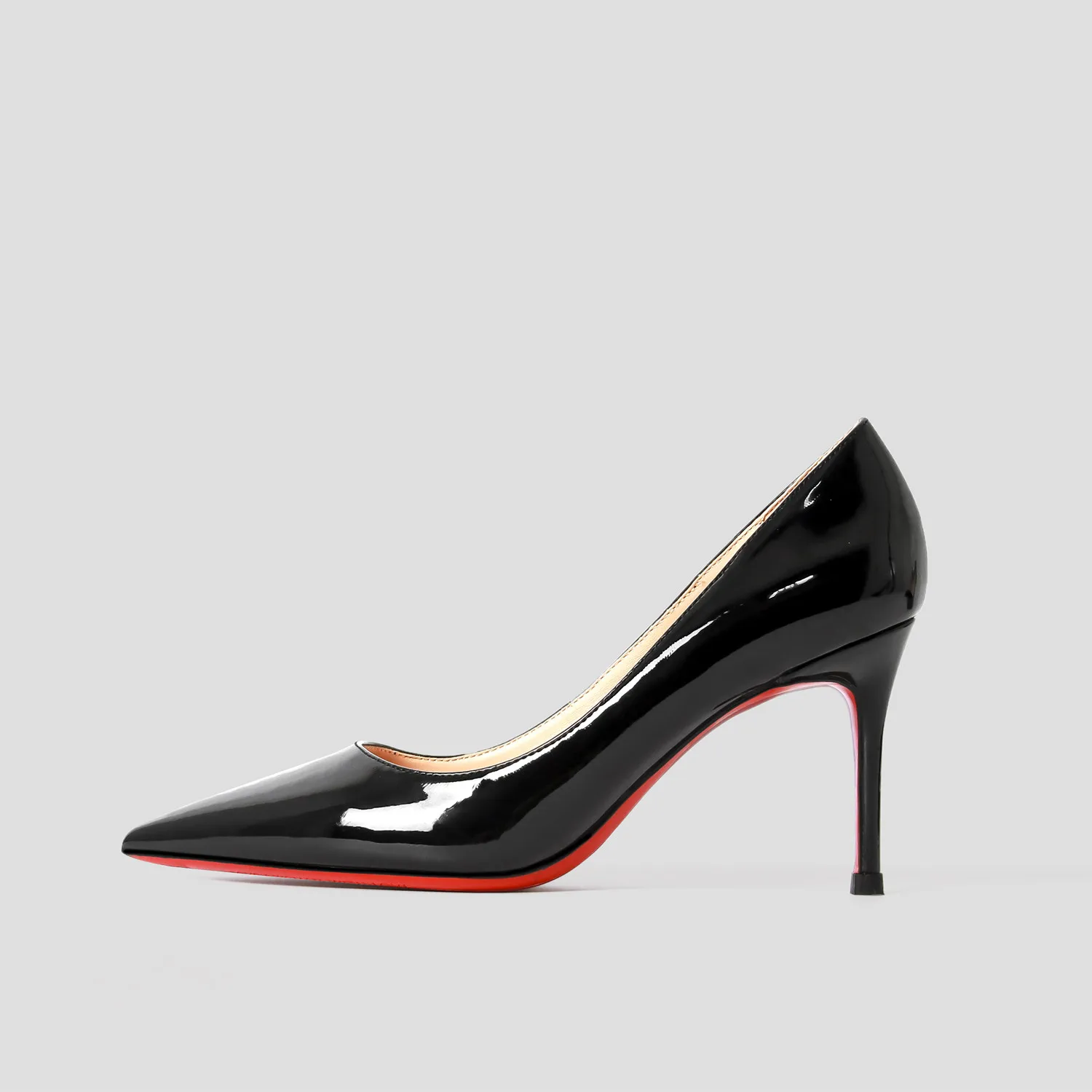 Shoes Woman 2024 trend Leather luxury Pumps Shoes For Women High Heels Red Shiny Bottom Pointed Toe Elegant Party Ladies Shoes