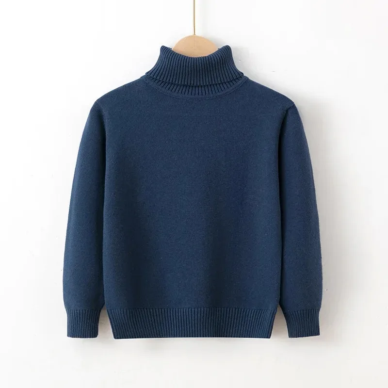 Kids Sweater Children's sweaters autumn and winter pure cotton line boys and girls baby pullover turtleneck bottoming sweater kids sweater