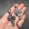 Skull Texture Cross Men Necklaces Stainless Steel Pendant Chain Women Fashion Jewelry Punk New In Accessories Gifts Wholesale 2