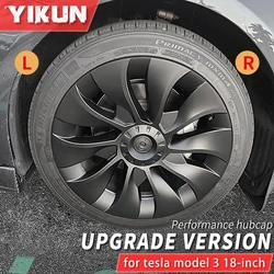 4PCS Car Replacement Performance Wheel Cover Cap Automobile Full Rim Cover Kits Part for Tesla Model 3 18 Inch HubCap 2018-2023