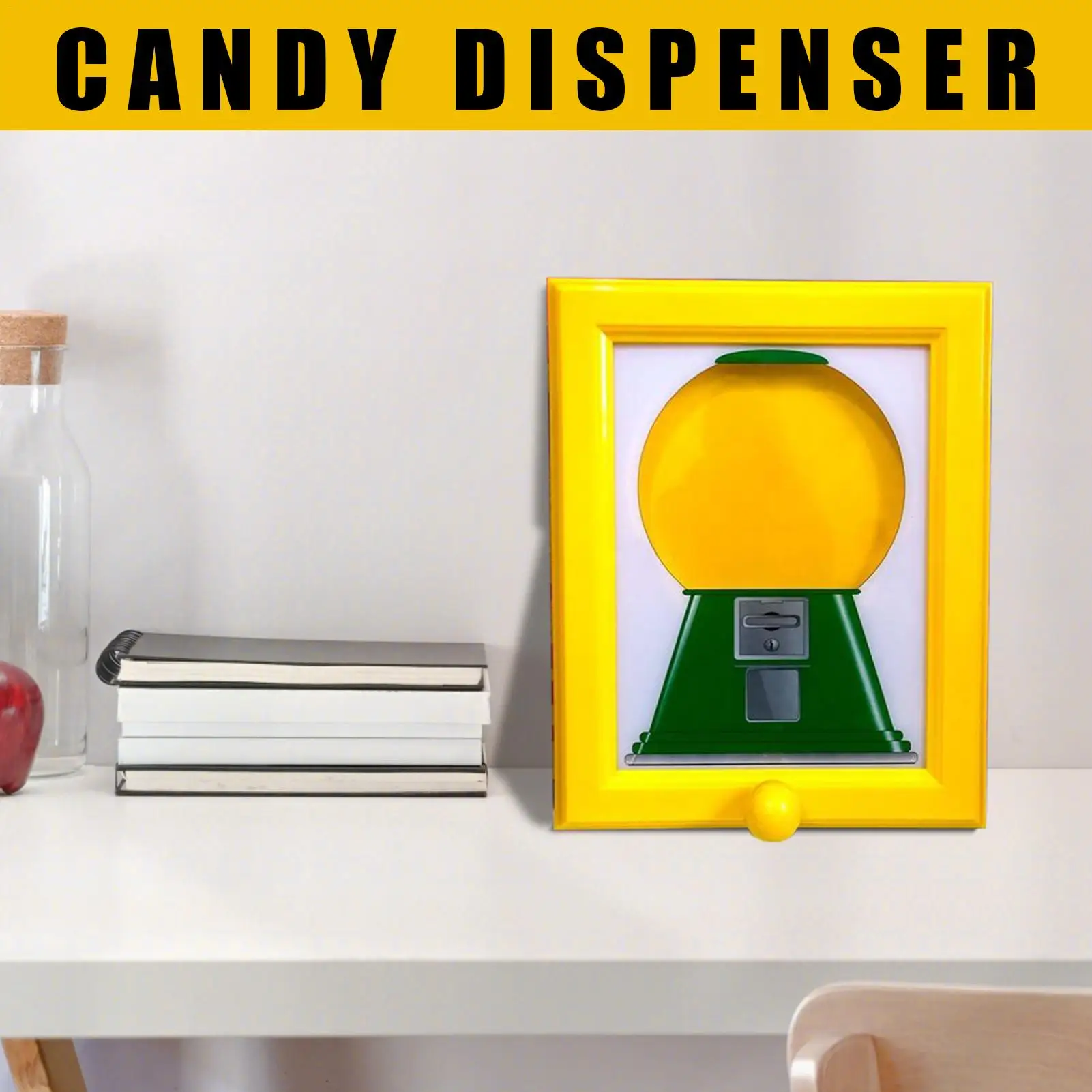 Creative Candy Dispenser Picture Frame Rotating Dust-proof Moisture-proof Hanging Handy Snack Candy Frame Wall Photo Frame