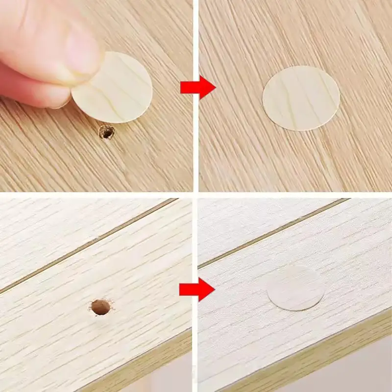 54Pcs Wooden Furniture Self Adhesive Screw Cap Cover Hole Stickers Wood Craft Desk Cabinet Drawer Art Sticker Ornament - Image 3