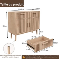 Anajqaqia Шкафы для гостиной, сервант, комод, с 2 дверцами и 2 ящиками для хранения, цвет дерева, 100×35×80 см — изображение 6