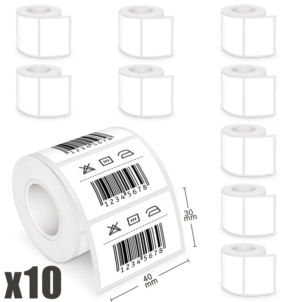 10PK-E210-Thermal-Label-Printer-Label-Paper-40mm-x-30mm-E210-Mini ...