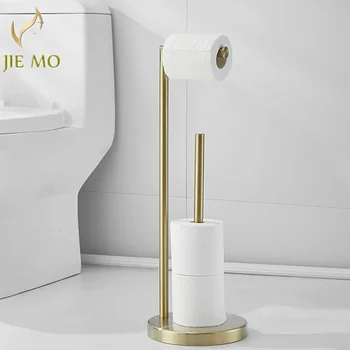 standing toilet paper holder brass