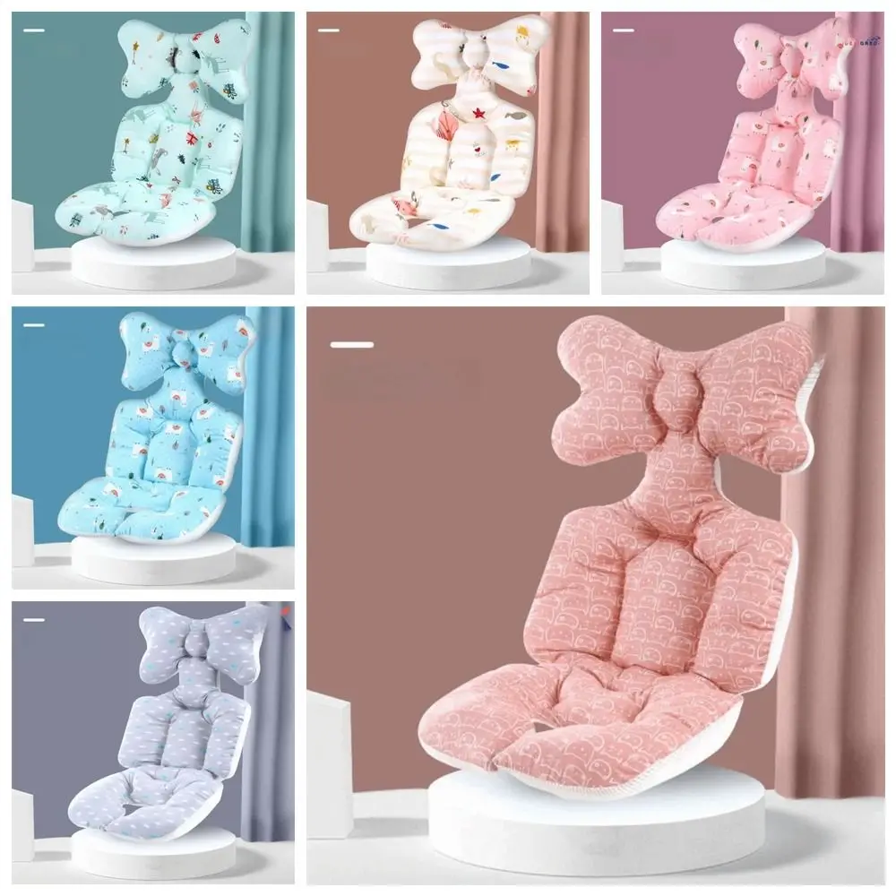 Soft Baby Stroller Cushion Comfortable Breathable Baby Pram Seat Mat Car Seat Cartoon Printed Dining Chair Cotton Pad Baby Care