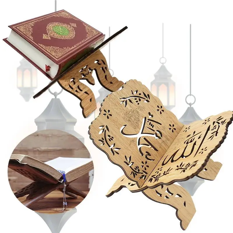 Legno Eid Mubarak Quran Holy Book Stand Holder Islamico Musulmano Ramadan Kareem Decorazione Per La Casa 2023 Ramadan Mubarak Eid Regali