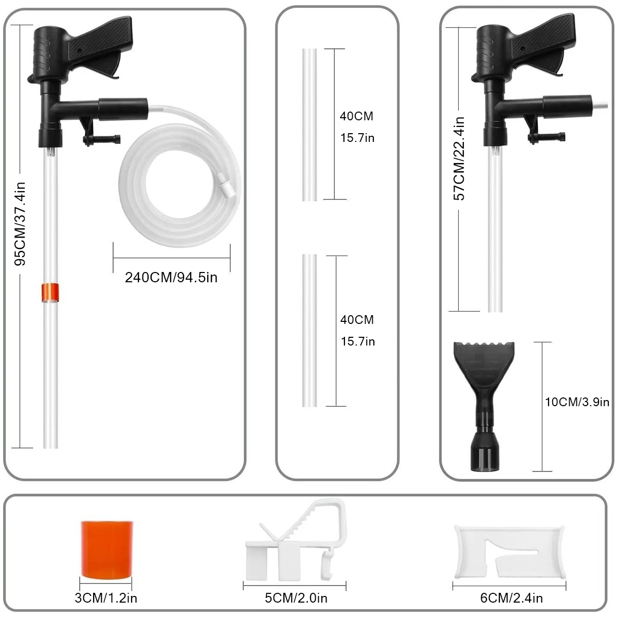 Aqua One Gravel Cleaner & Aquarium Vacuum - Tank Cleaning Siphon For Easy Maintenance