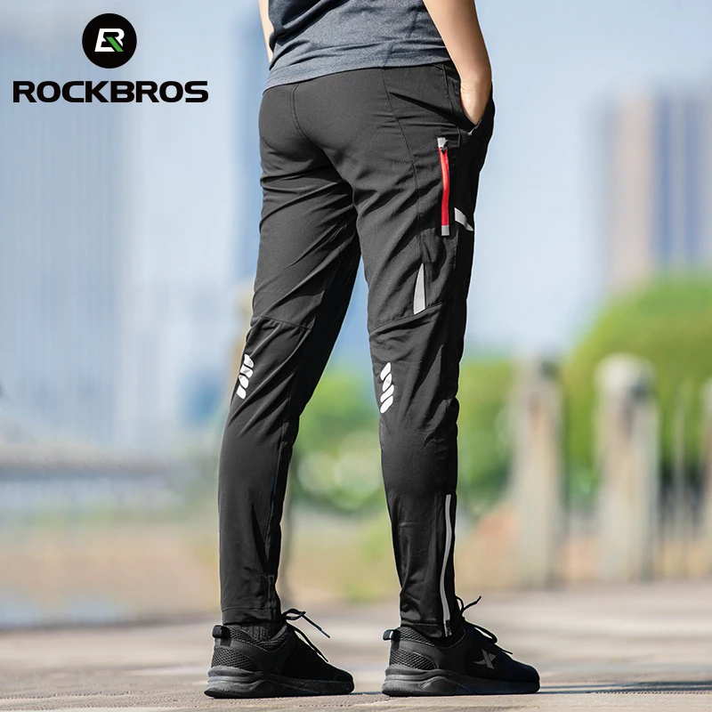 ROCKBROS-pantalones de ciclismo ligeros y cómodos para hombre y mujer, calzas deportivas transpirables de alta elasticidad, reflectantes, primavera y verano