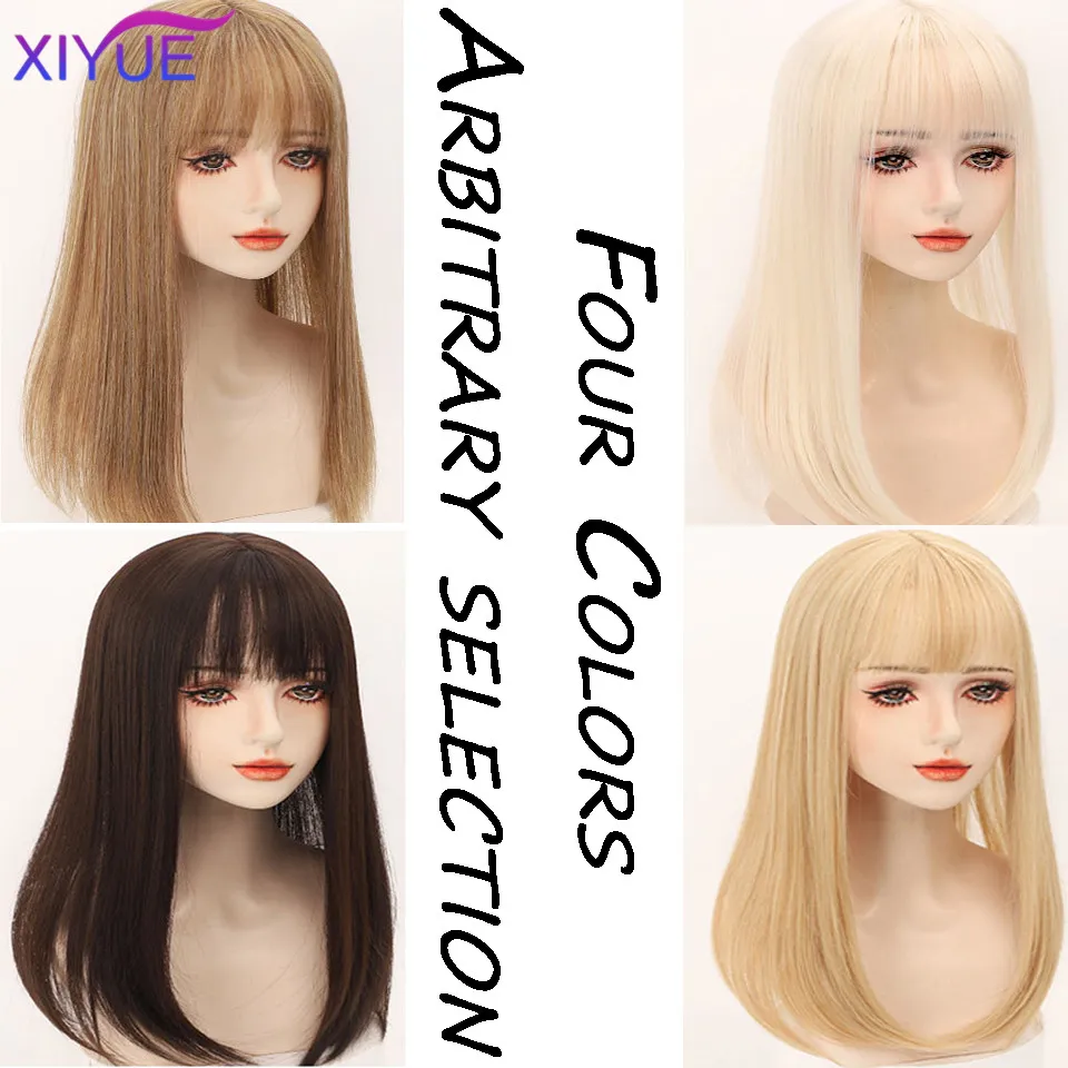 XIYUE   Wig female manga bangs long straight hair with top bangs patch wig patch air bangs wig patch