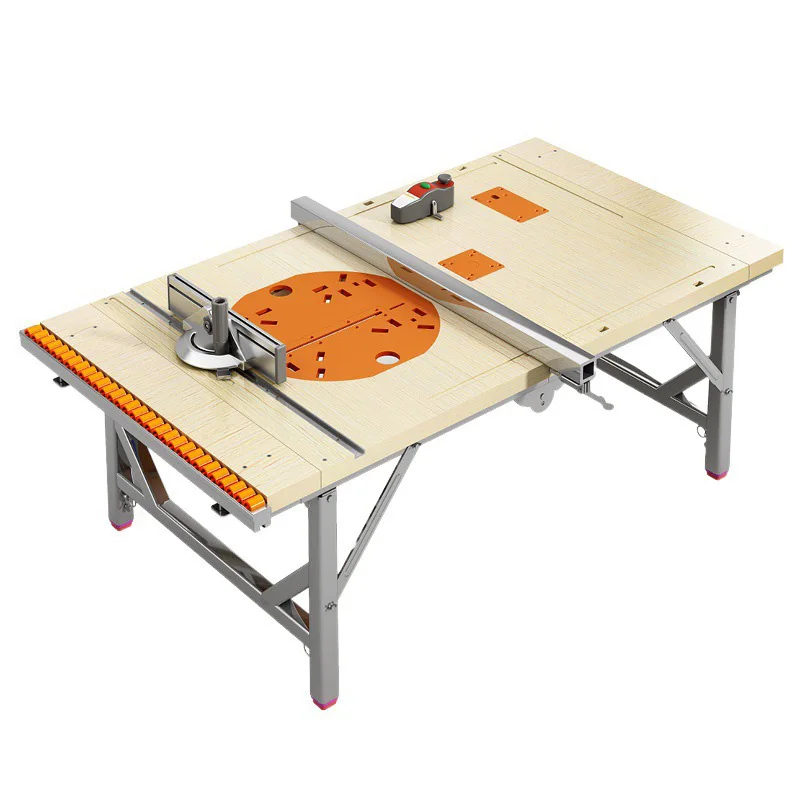 Woodworking workbench Multifunctional sliding table flip saw Portable table saw Small lifting Folding frame