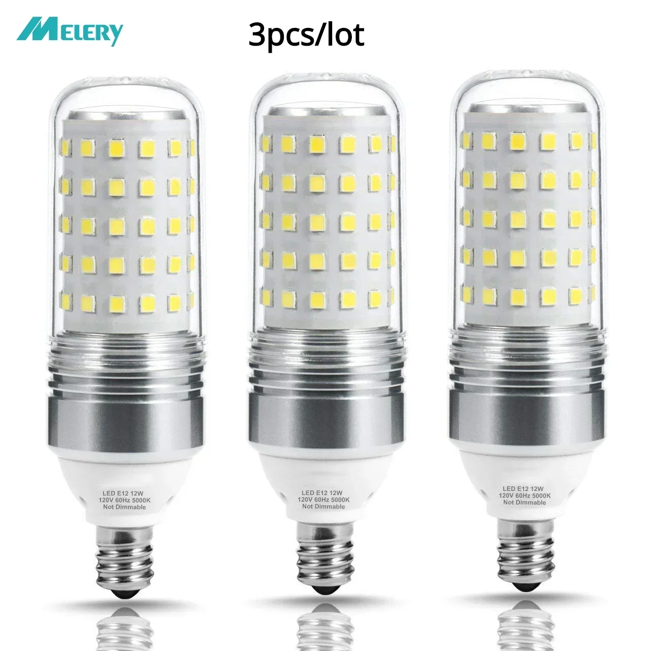 Lampadina A Led E12 Corn Light 12W Candelabri Calli Lampada A Led 360 Angolo Del Fascio 100W Base Equivalente Freddo 5000K/2700K Bianco Caldo 1100Lm
