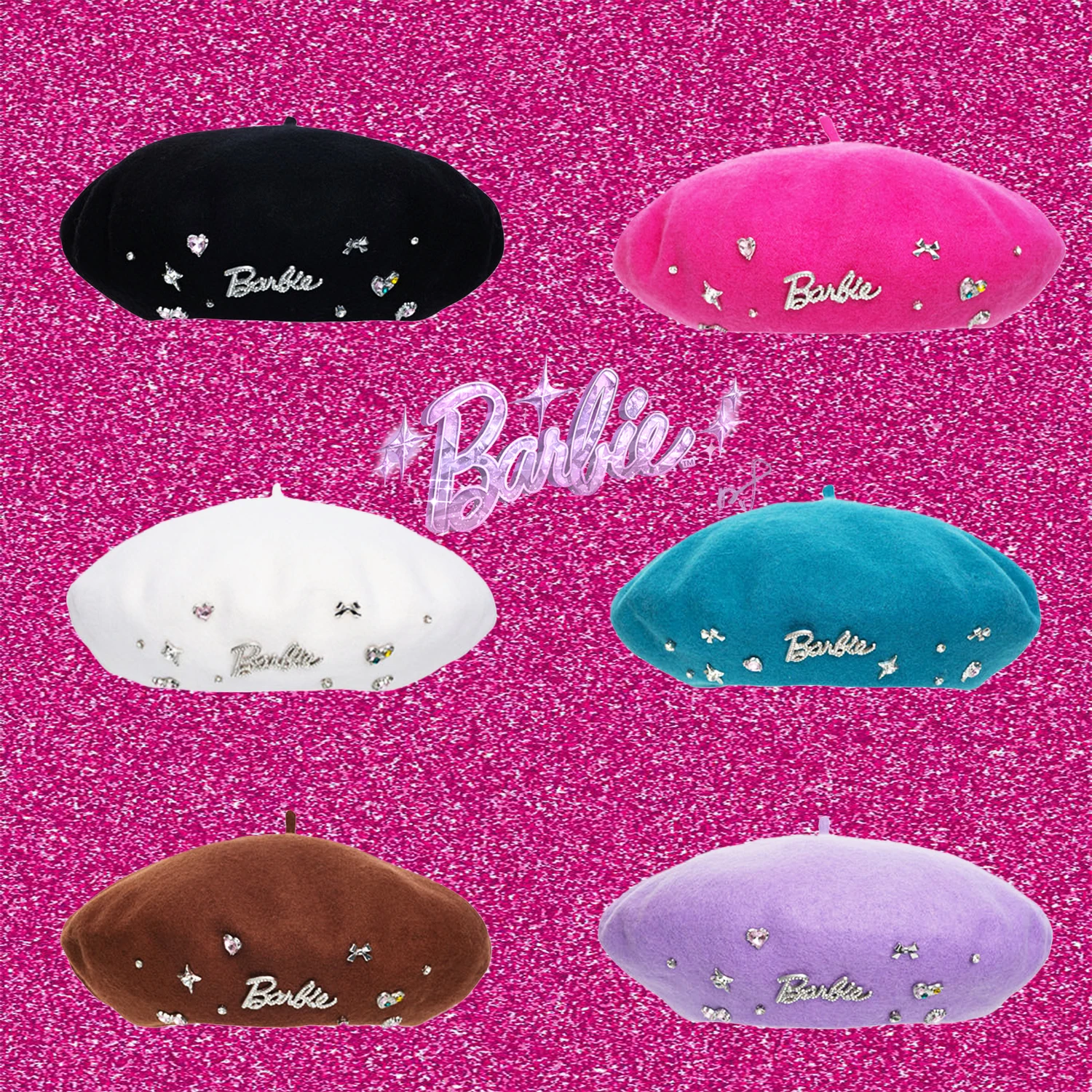 

Шерстяной берет Барби, кавайная модель, модное украшение из фильма, согревающий зимний ретро-стиль Y2K, милый подарок для девочек, милая Мода