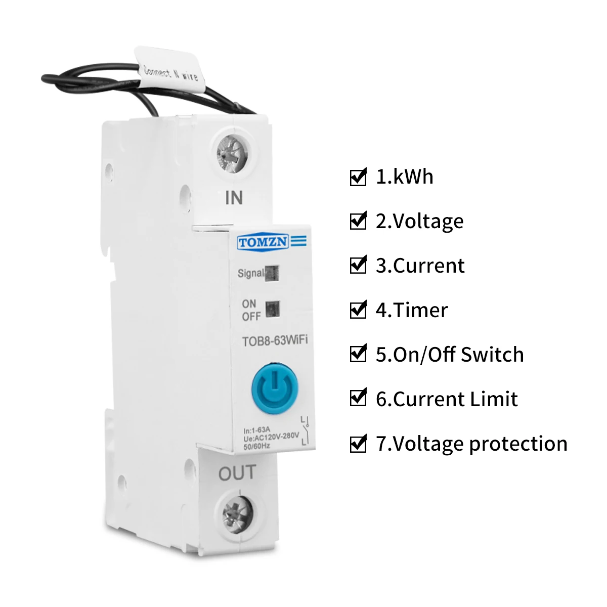tomzn wifi smart switch medidor de energia kwh 01