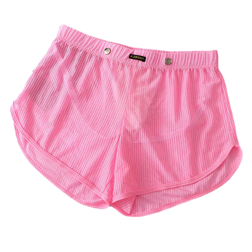 Men Seethrough Mesh Lounge Boxer Shorts Sexy Lingerie Briefs Middle Waist Underwear Choice of Colors S XL Sizes