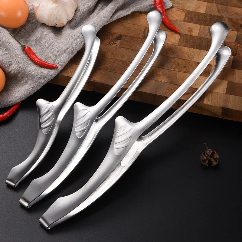 BBQ Food Tongs Korean Barbecue Clips Stainless Steel Grill Cooking