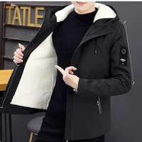 New Trench Coat Men's 2022 Solid Color Hooded Jacket Young and Middle-Aged Korean Version of Slim Jacket Casual Long Top Parkas