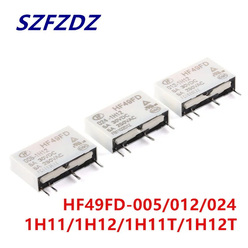 

5Pcs HF49FD Industrial relay HF49FD- 005 012 024 -1H11 1H11T 1H12 1H12T 5A 4PIN 5V 12V 24V Miniature power relay