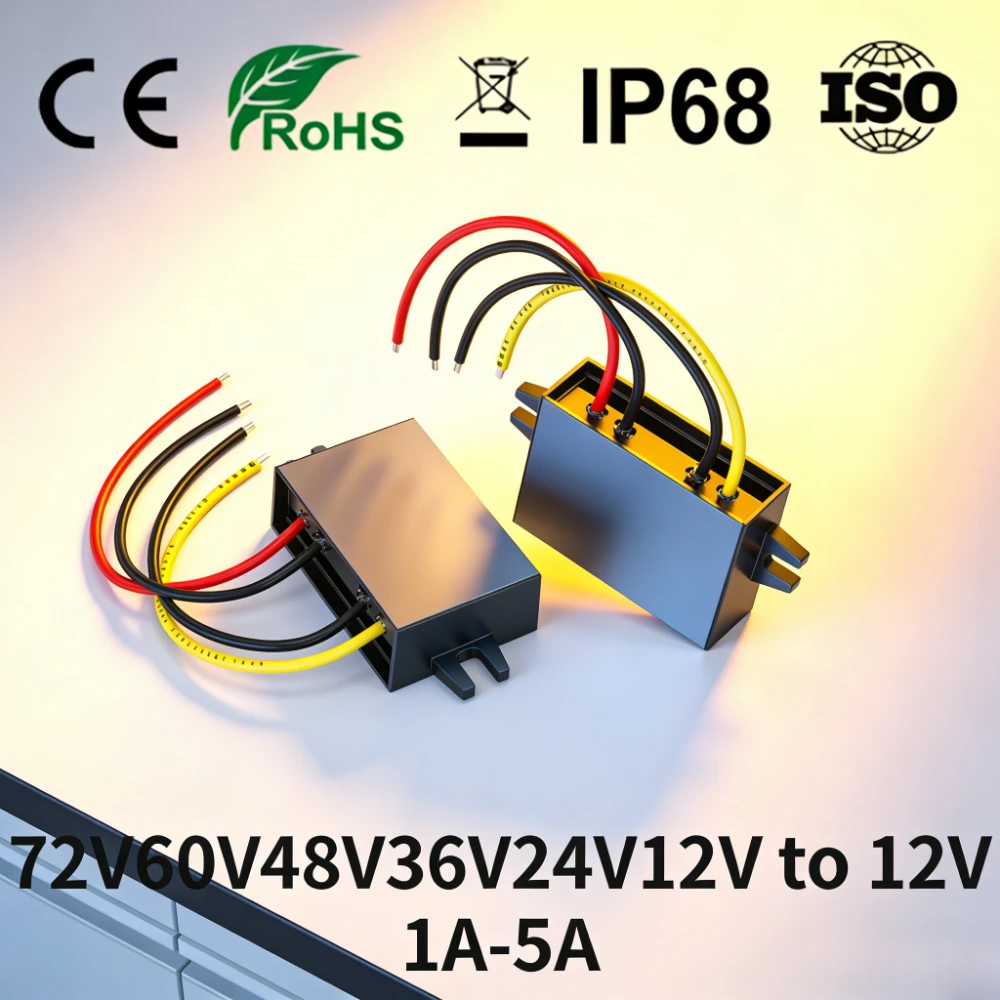 DC 컨버터 12V 60V 48V36V 24V에서 12V 1A-5A로 스텝다운 60V-12..