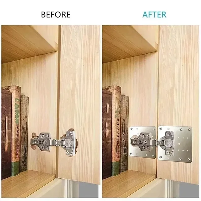 แผ่นซ่อมบานพับ ป้องกันประตูตู้ ประตูตู้ครัว ประตูตู้เสื้อผ้า ประตูตู้รองเท้า แผ่นซ่อมบานพับ 5