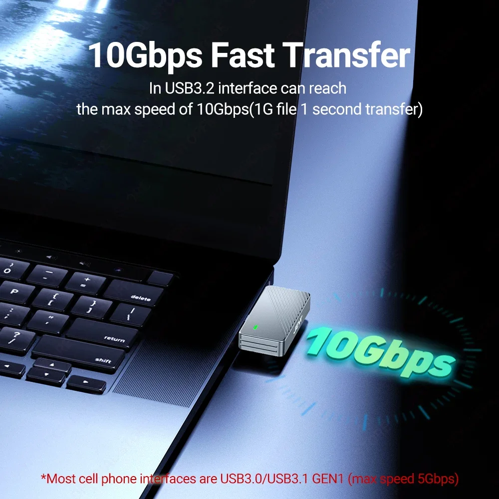 JEYI 2242 2230 M.2 NVMe Direct-attach SSD Enclosure USB 3.2 10Gbps Direct USB-C Plug Aluminum M2 Enclosure Supports UASP TRIM ssd enclosure hard drive enclosure