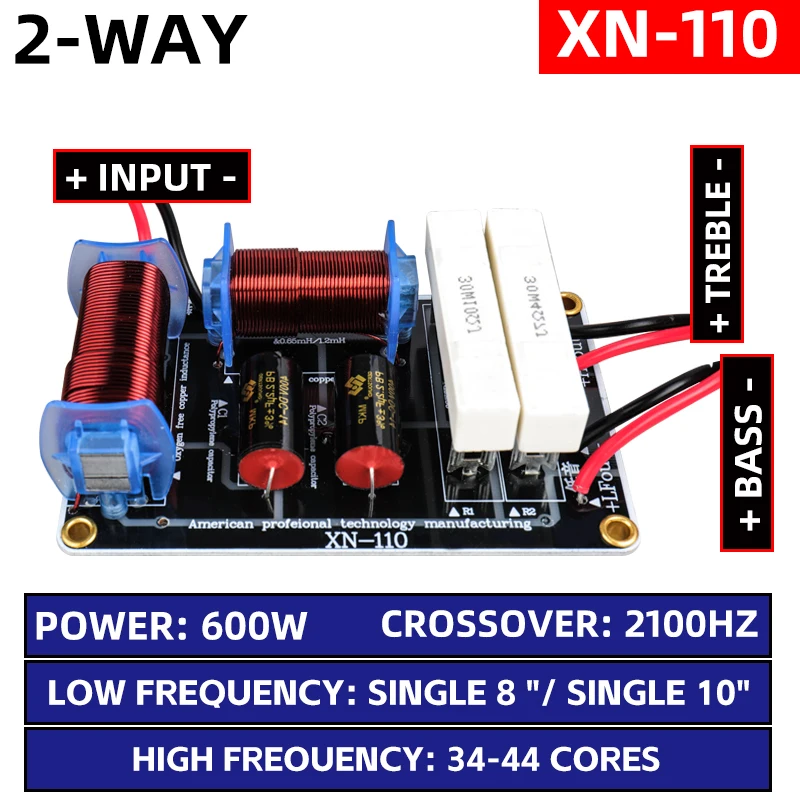 Praxe energie reproduktor 2 způsob 3 způsob s divider. křížení bod 2100JHZ. odporovat 1300W energie zesilovač frekvence division.