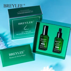 BREYLEE Blackhead Remover Black Mask Skin Care Anti Acne Treatment Peel Off Facial Mask Pore Refining Serum Shrinks Pore Kit