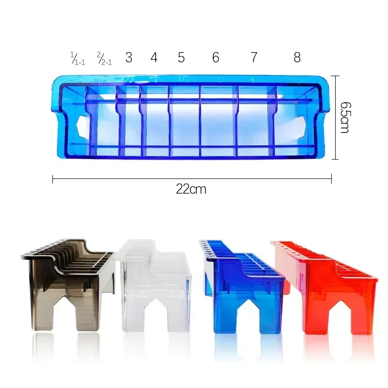 Electric Hair Clipper Rack Holder 8/10 Grid Guide Limit Comb Storage Box Electric Hair Clipper Rack Holder Organizer Case Barber Salon Hairdressing Tools